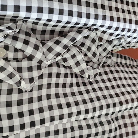 New York & Company Black and White Gingham Shirt - Picture 5 of 7